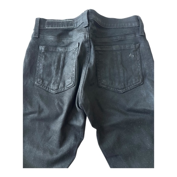 Rag & bone the legging in coated black Shimmer Stretch Jegging Women’s Size 24 - Picture 7 of 12